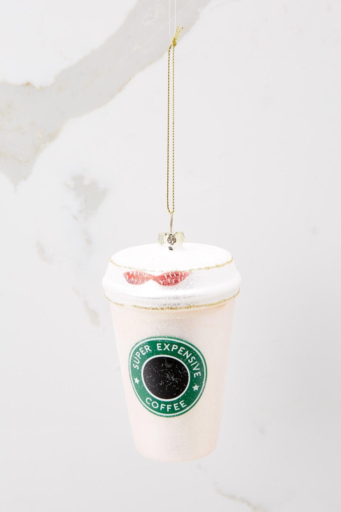 Double Espresso Light Pink Coffee Ornament Product Image