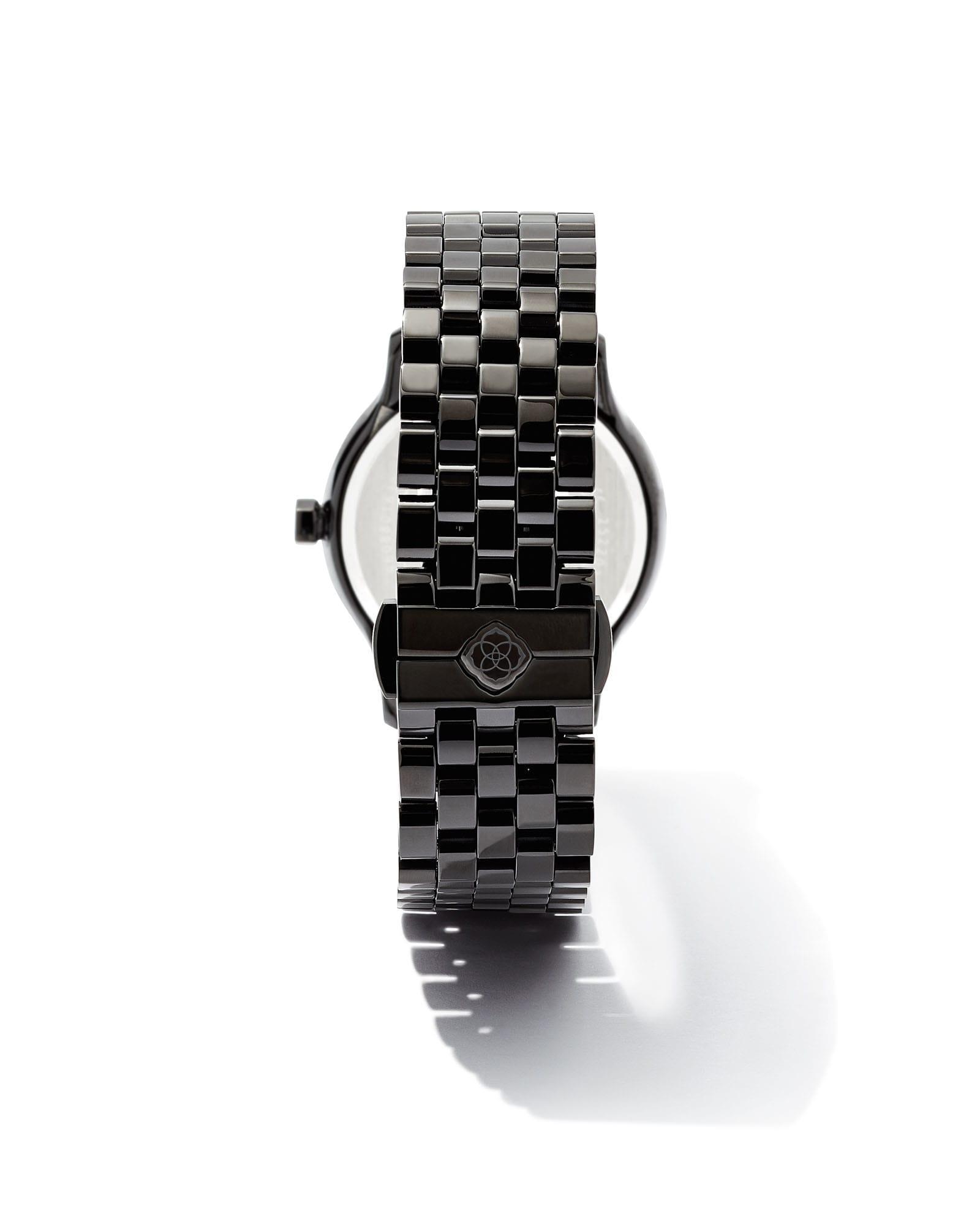 Alex Black Stainless Steel 35mm Watch in Black Mother-of-Pearl Product Image