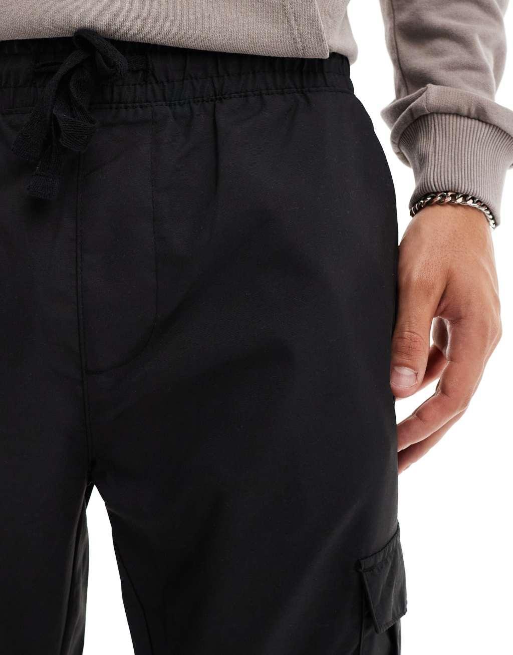 French Connection tech cargo pants in black Product Image