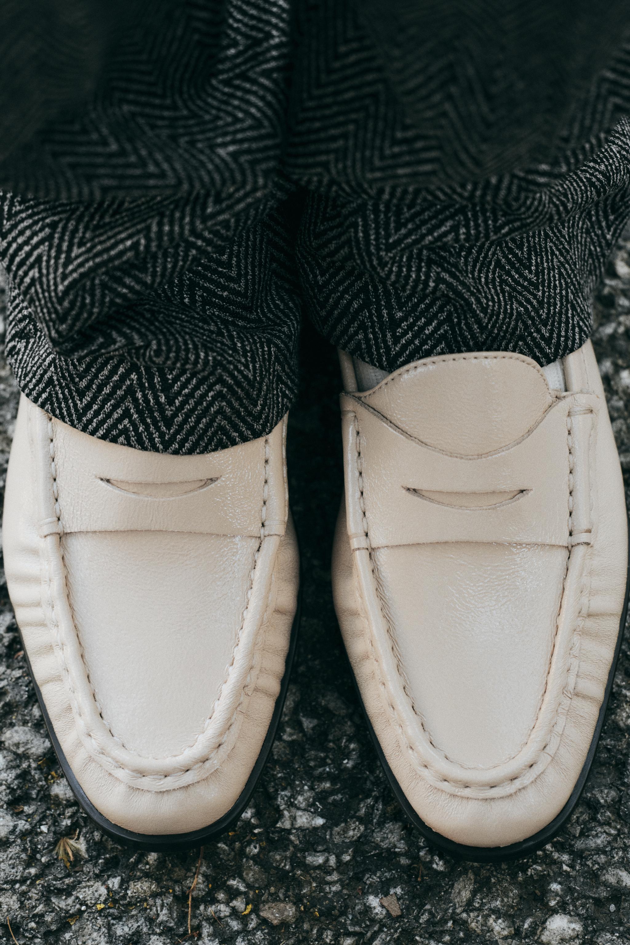 RUCHED LEATHER LOAFERS Product Image