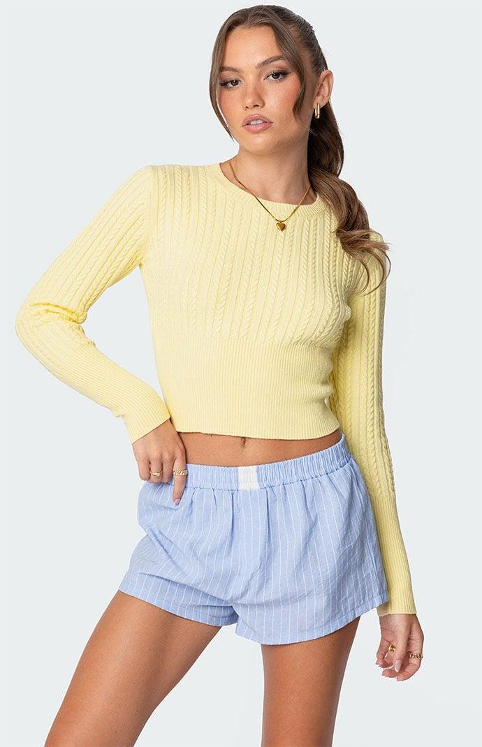 Edikted Womens Mallory Cable Knit Sweater Product Image