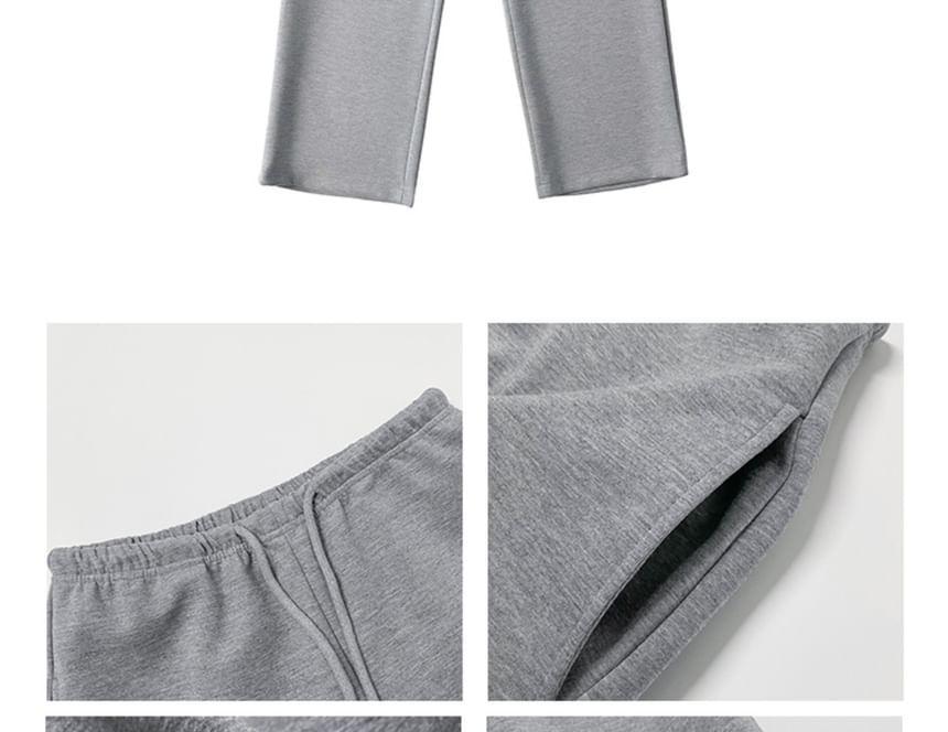 Drawstring Low-Rise Wide-Leg Sweatpants Product Image