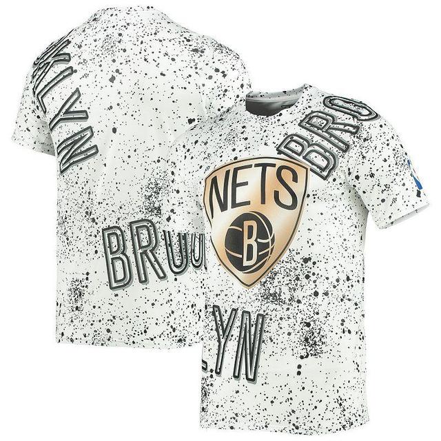 Mens FISLL Brooklyn Nets Gold Foil Splatter Print T-Shirt Product Image