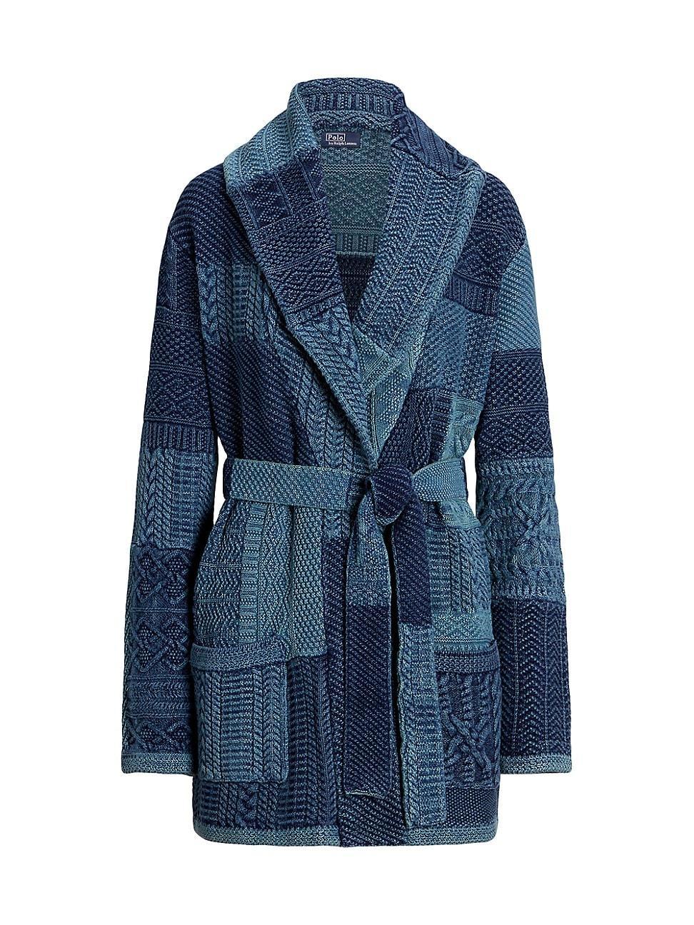 Womens Patchwork Cotton-Blend Cardigan product image