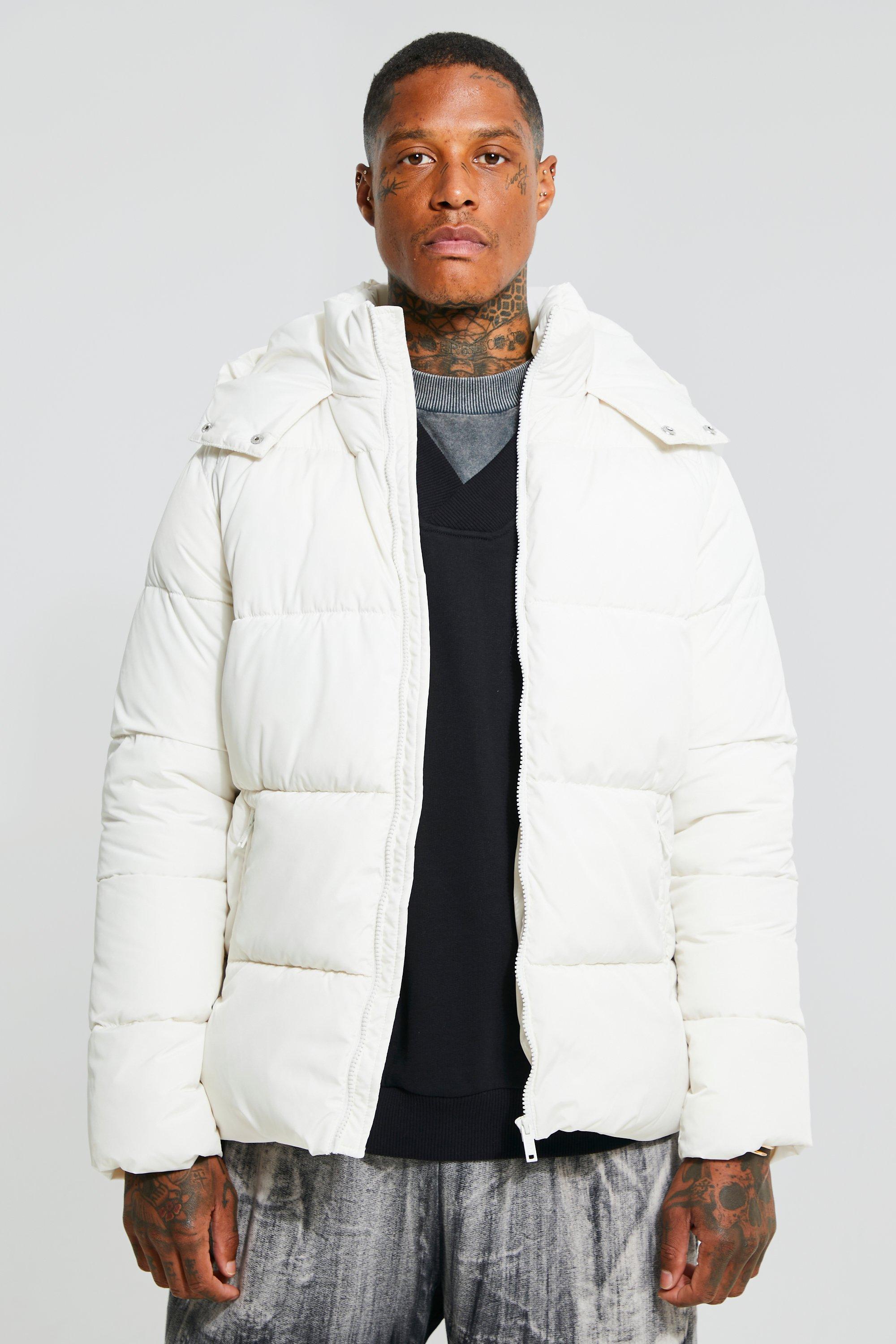 Matt Panel Puffer Jacket | boohooMAN USA Product Image