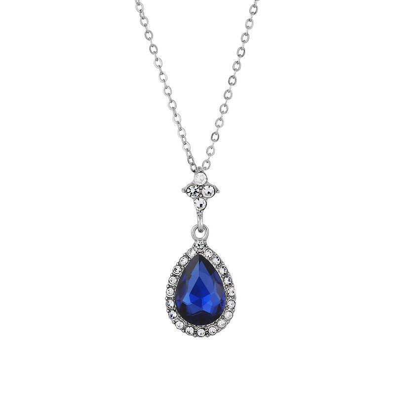 1928 Teardrop Necklace, Women's, Blue - Size: One Size Product Image