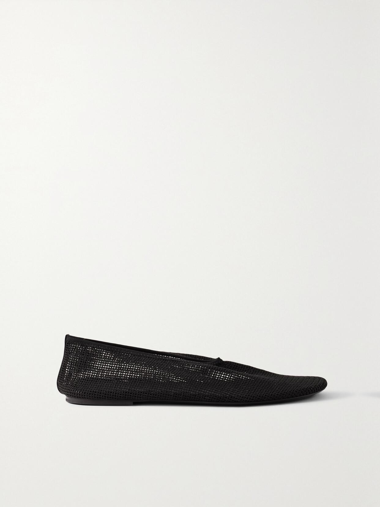 KHAITE Maiden Leather Ballet Flat In Black Product Image