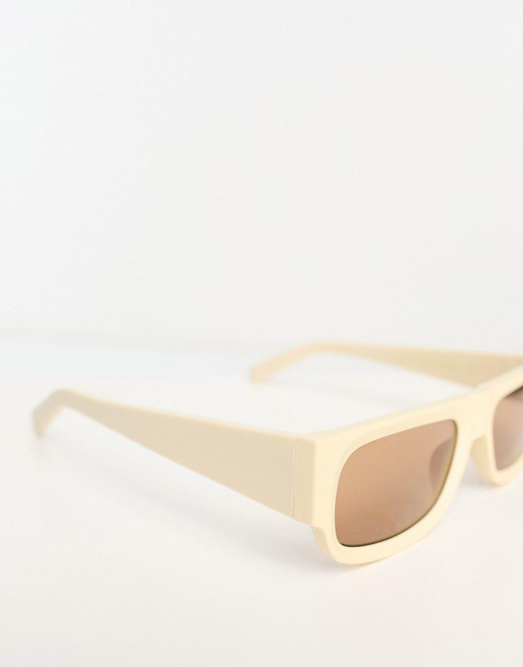 A.Kjaerbede Jean rectangle sunglasses in cream  Product Image