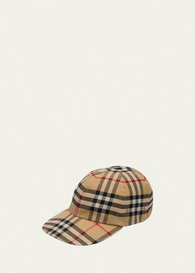 Mens Check Baseball Cap Product Image