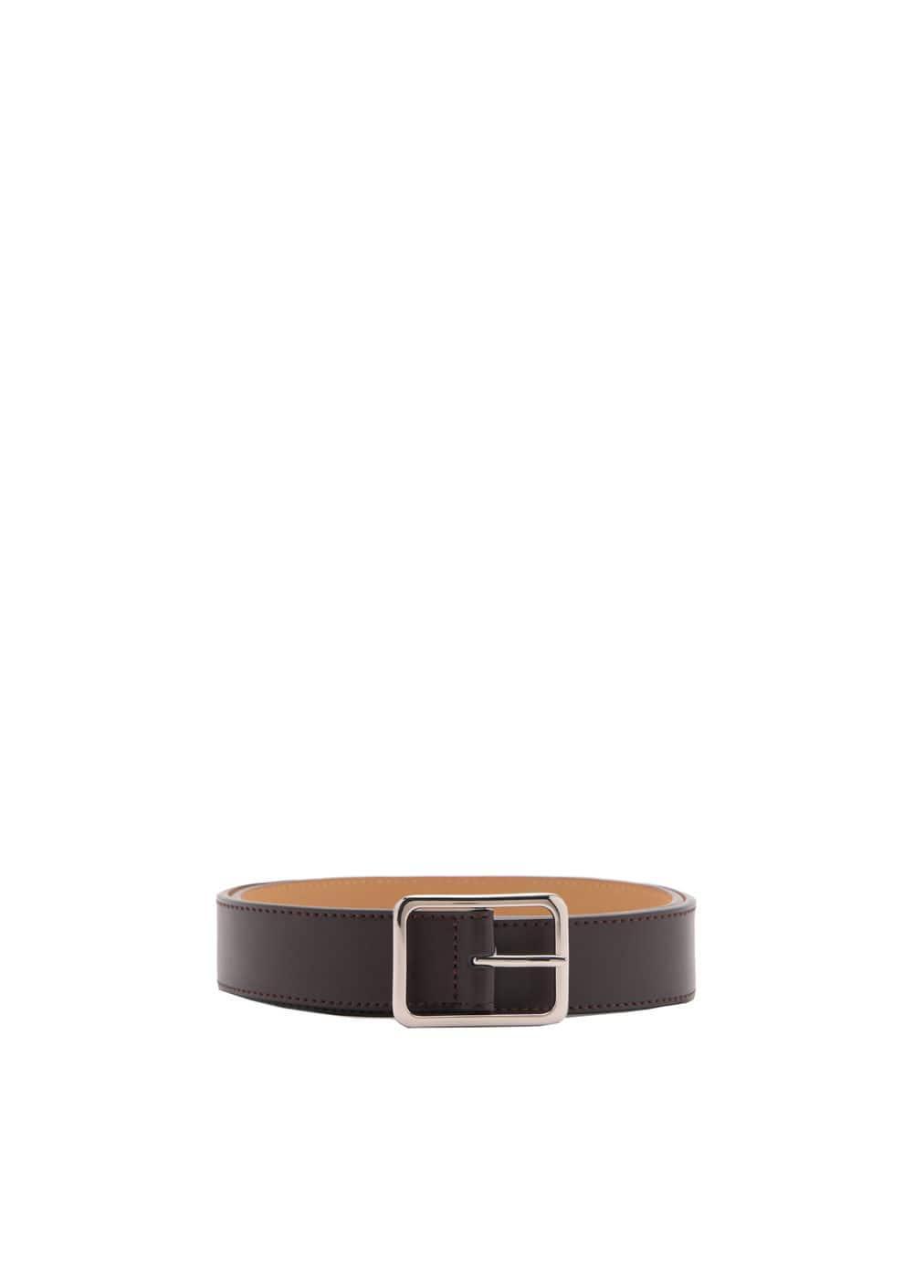 MANGO MAN - 100% leather belt brownMen Product Image