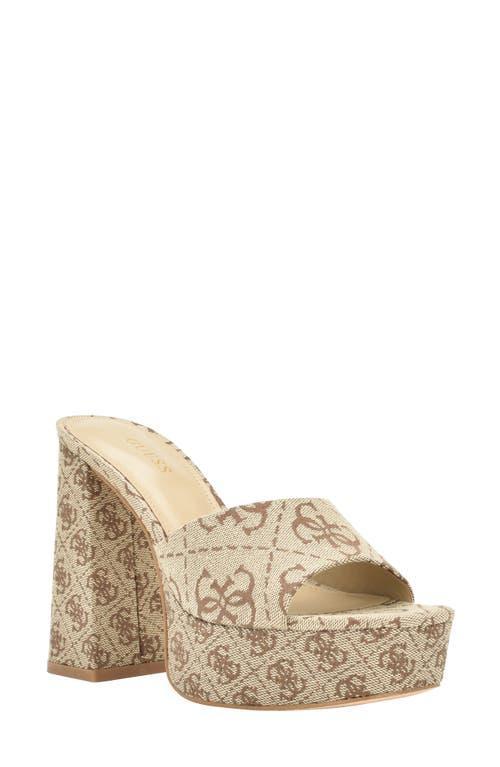 GUESS Jadah Reptile Embossed Platform Sandal Product Image