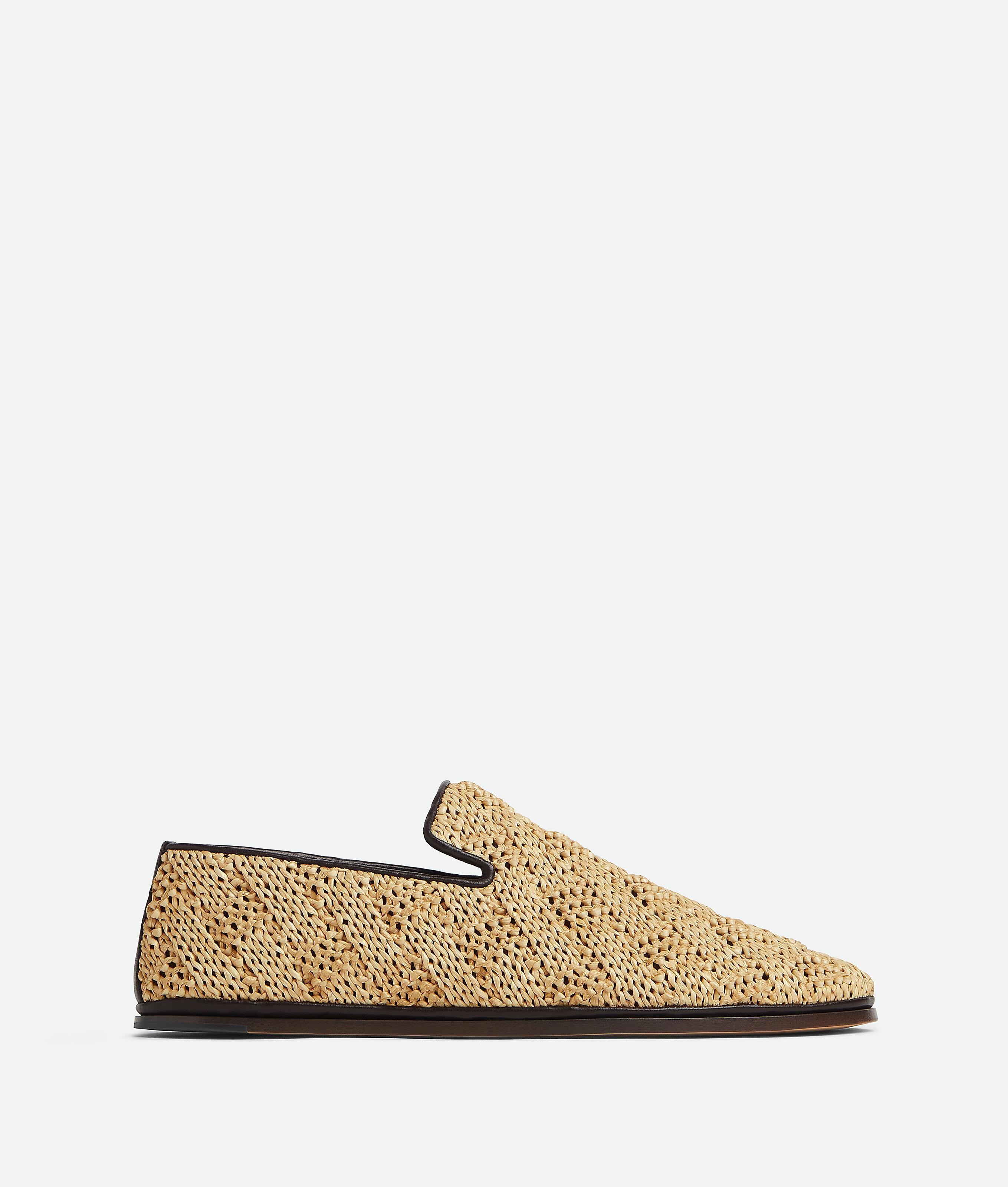 BOTTEGA VENETA Sunday Raffia Slipper Loafers In Natural Fondant Product Image