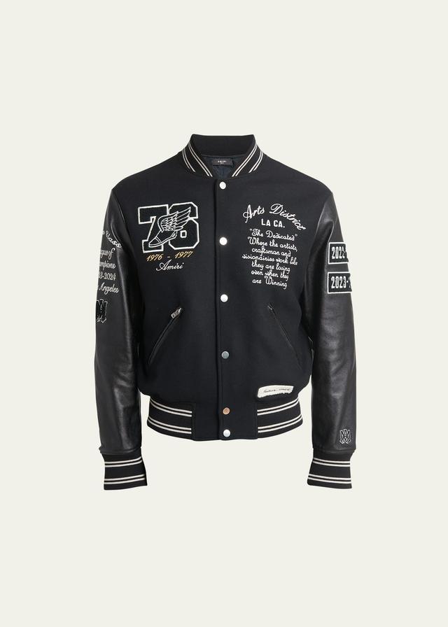 Mens Oversized Eagle Varsity Jacket Product Image