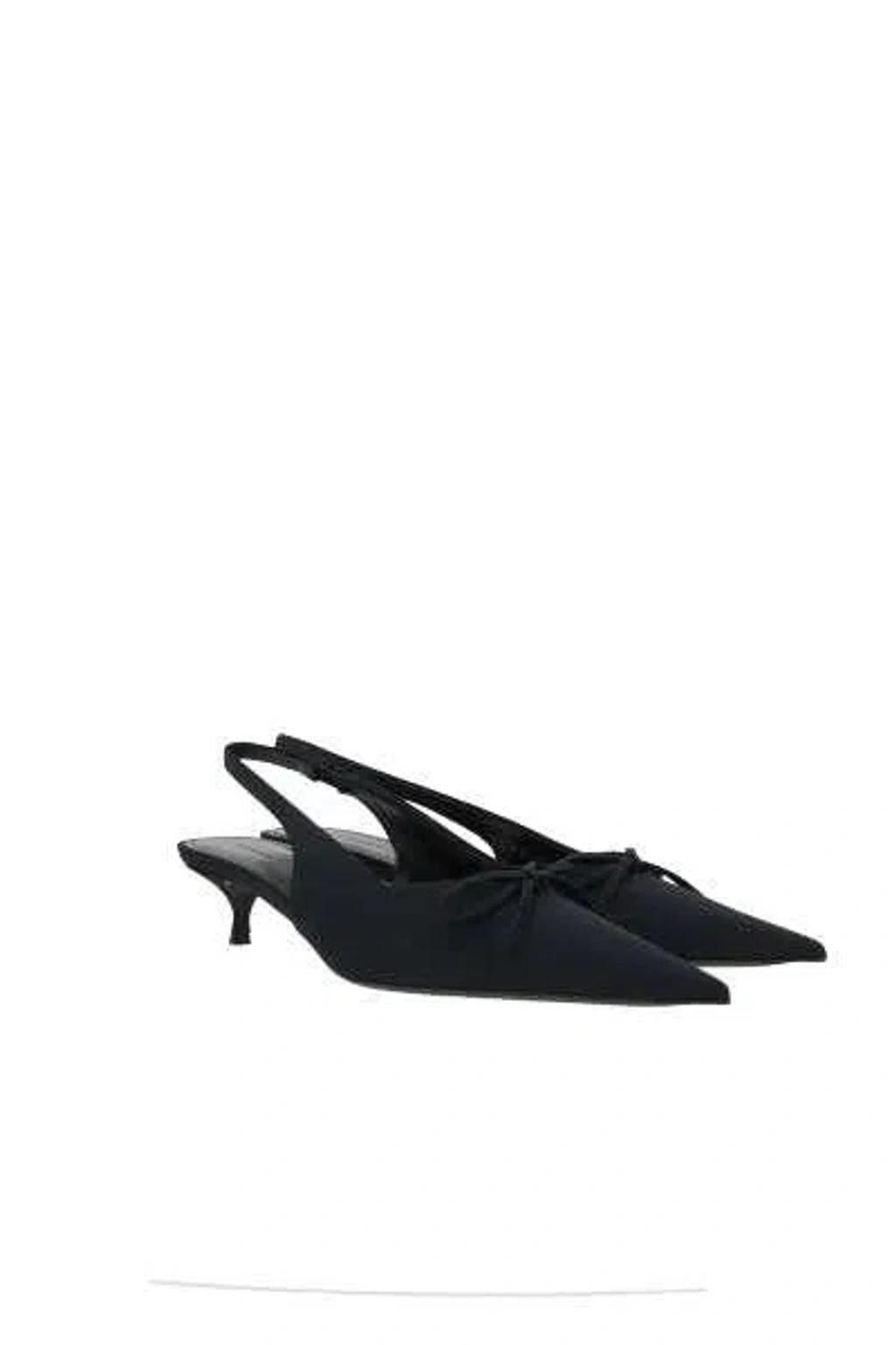 BALENCIAGA Knife Bow-detailed Slingback Pumps In Black Product Image