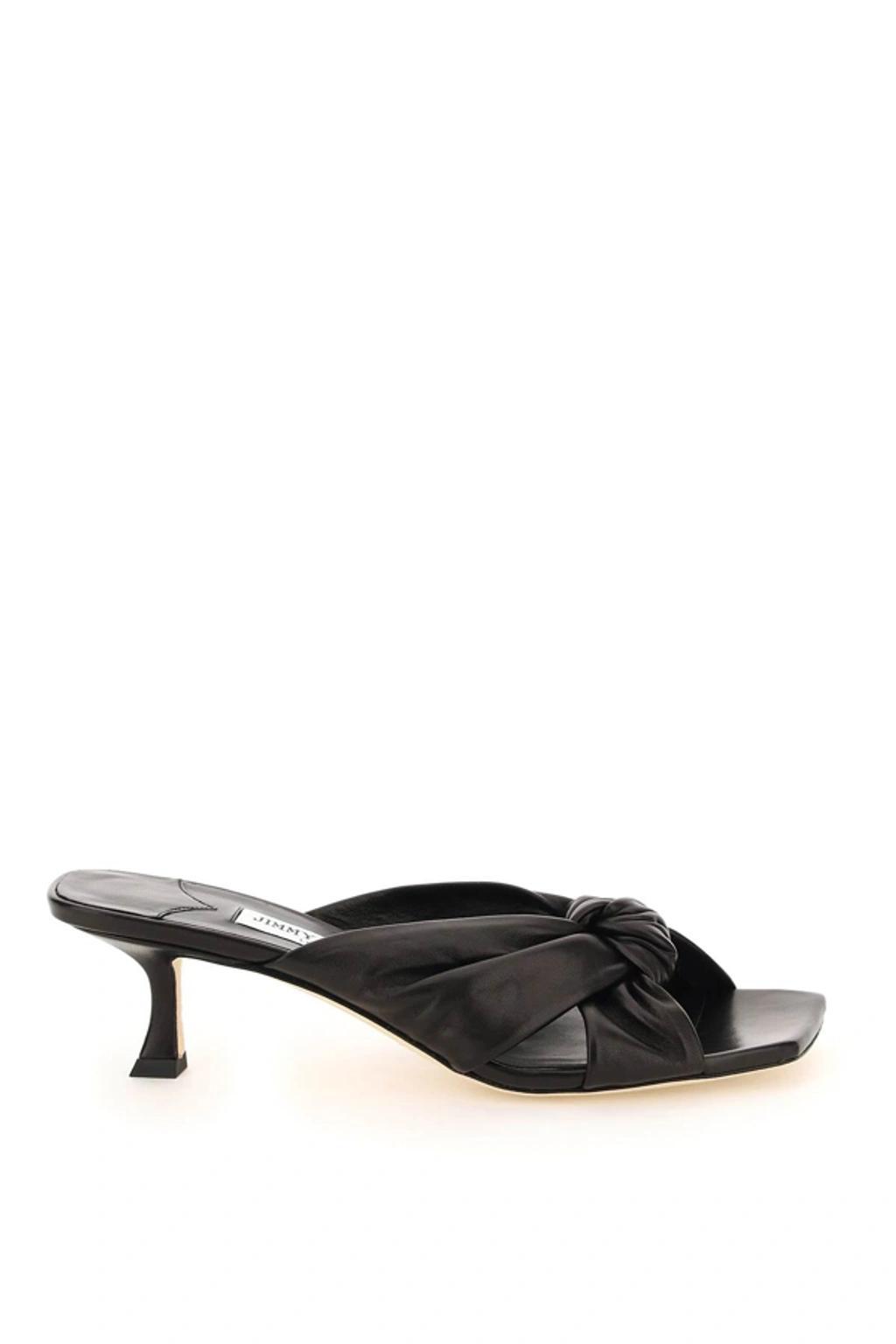 Womens Black Avenue 50 Heeled Leather Mules 3.5 Product Image