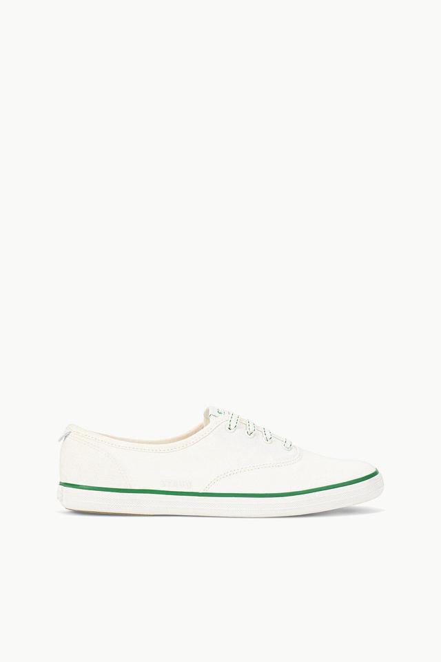 STAUD + KEDS CHAMPION CANVAS | WHITE GREEN Product Image