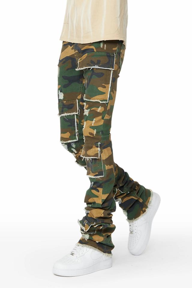 Petrus Camo Super Stacked Flare Jean Male Product Image