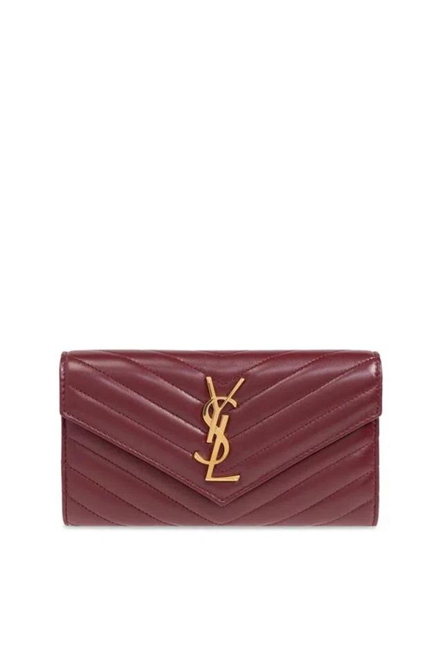 SAINT LAURENT Cassandre Matelassé Large Flap Wallet In Red Product Image