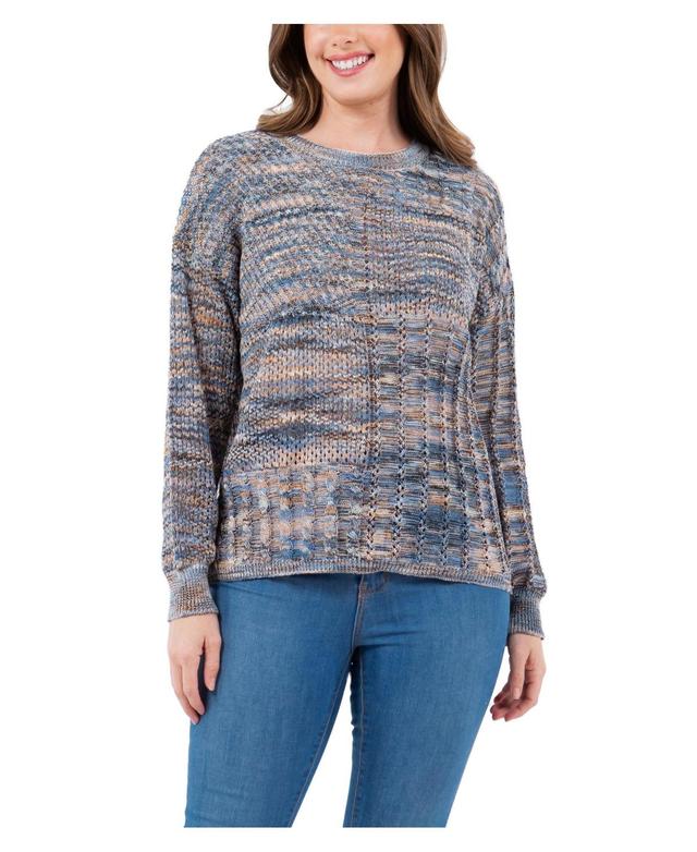 Jpr Studio Womens Patchwork Spacedye Long Sleeve Sweater Product Image