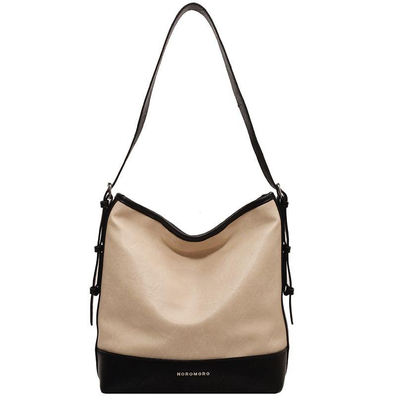 Two Tone Faux Leather Bucket Bag Product Image