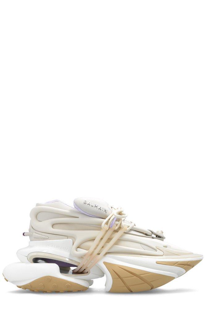 BALMAIN Unicorn Panelled Chunky Sneakers In Neutrals Product Image