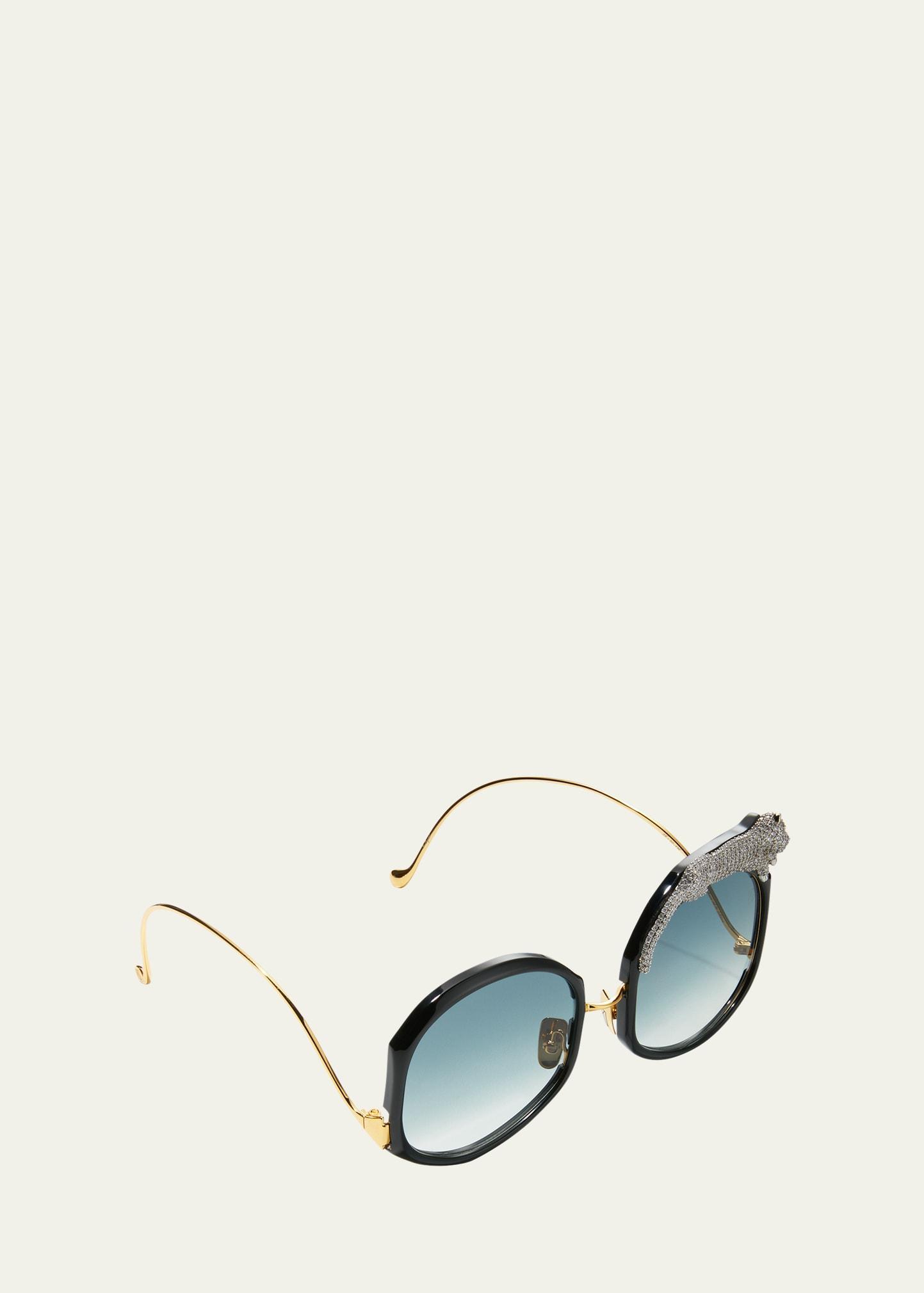 Womens Panthre De Cartier 60MM Aviator Sunglasses Product Image