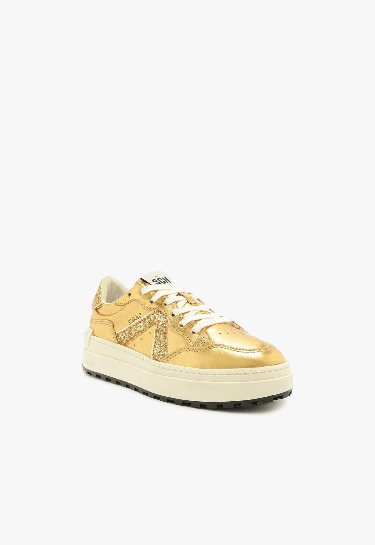 Womens St Bold Metallic Leather Sneakers Product Image