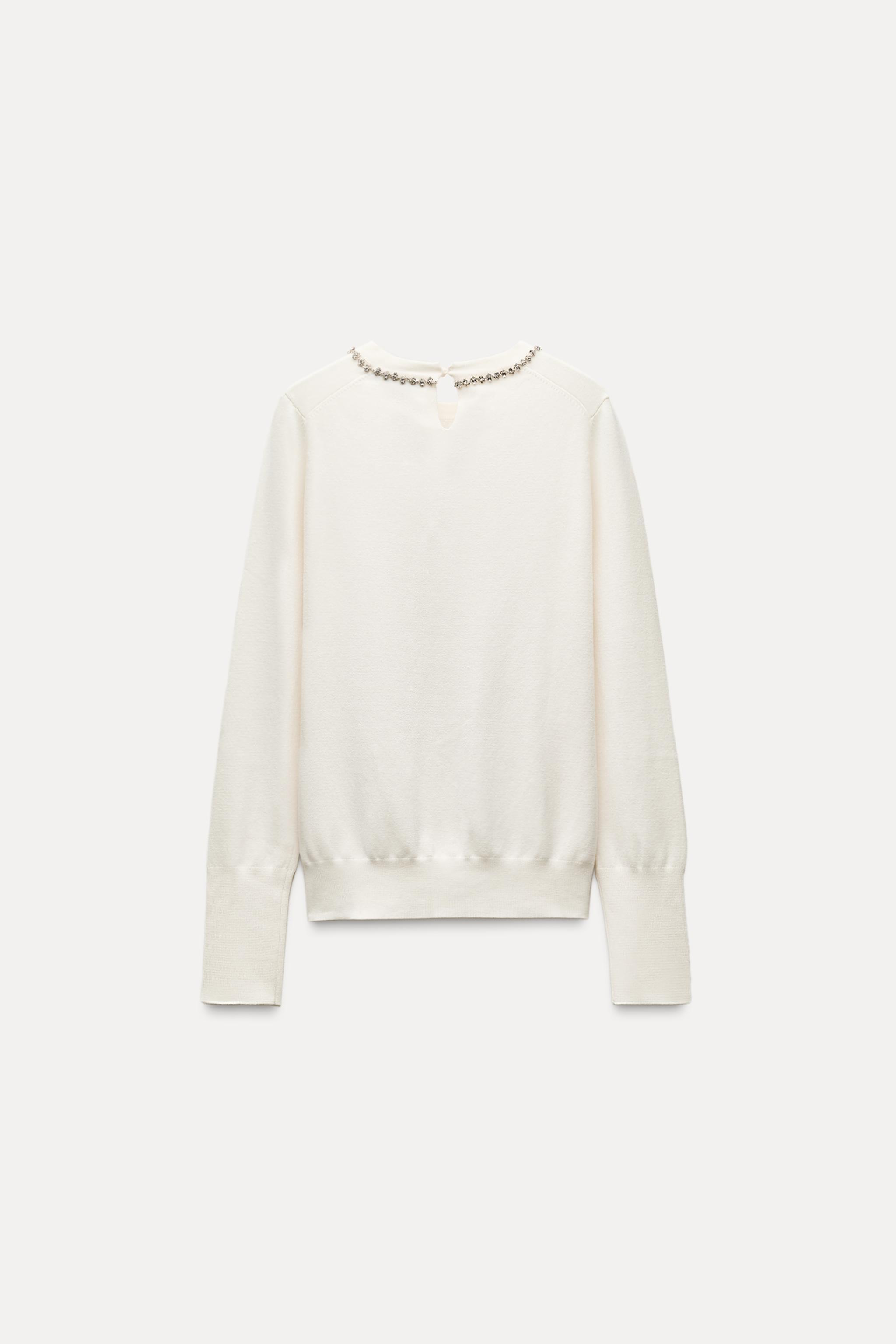 JEWEL COLLAR KNIT SWEATER Product Image