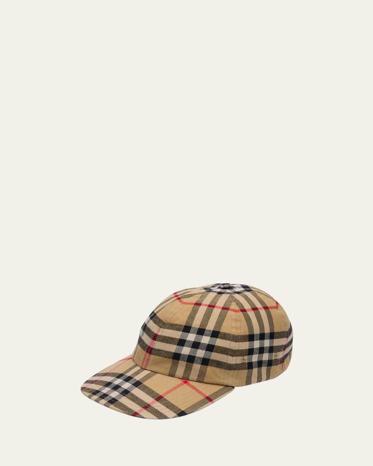 Mens Check Baseball Cap Product Image