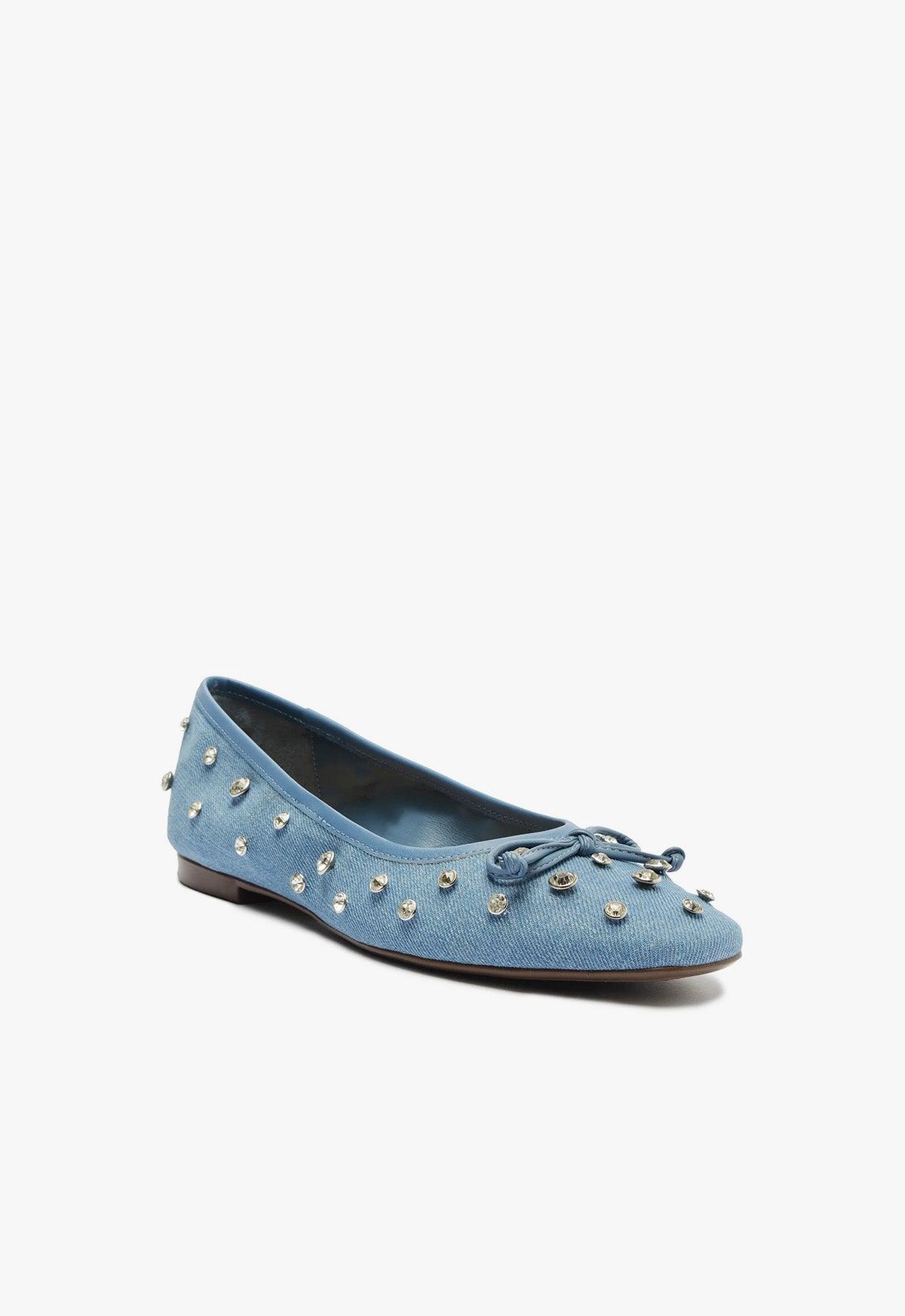 Arissa Shine Denim Flat Female Product Image