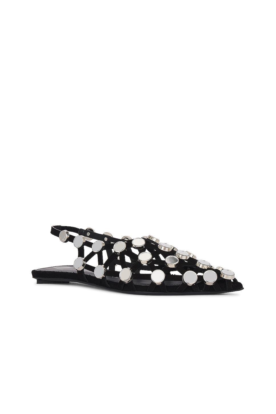 THE ATTICO Grid Ballerina Flat in Black Product Image