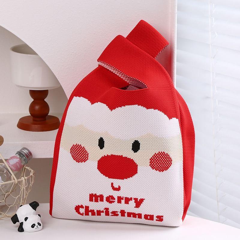 Christmas Print Knit Shopper Bag Product Image