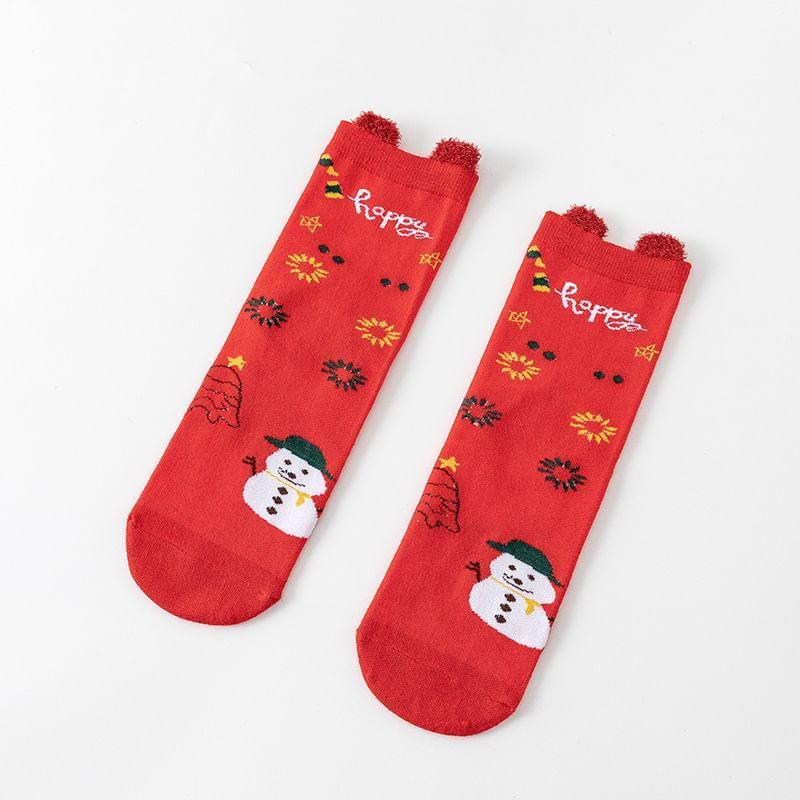 Christmas Cartoon Print Socks Product Image