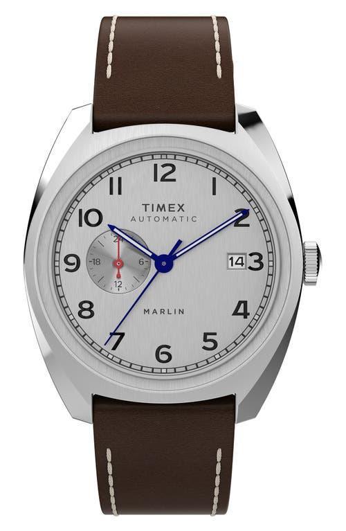 Timex Marlin Automatic Leather Strap Watch, 39mm Product Image