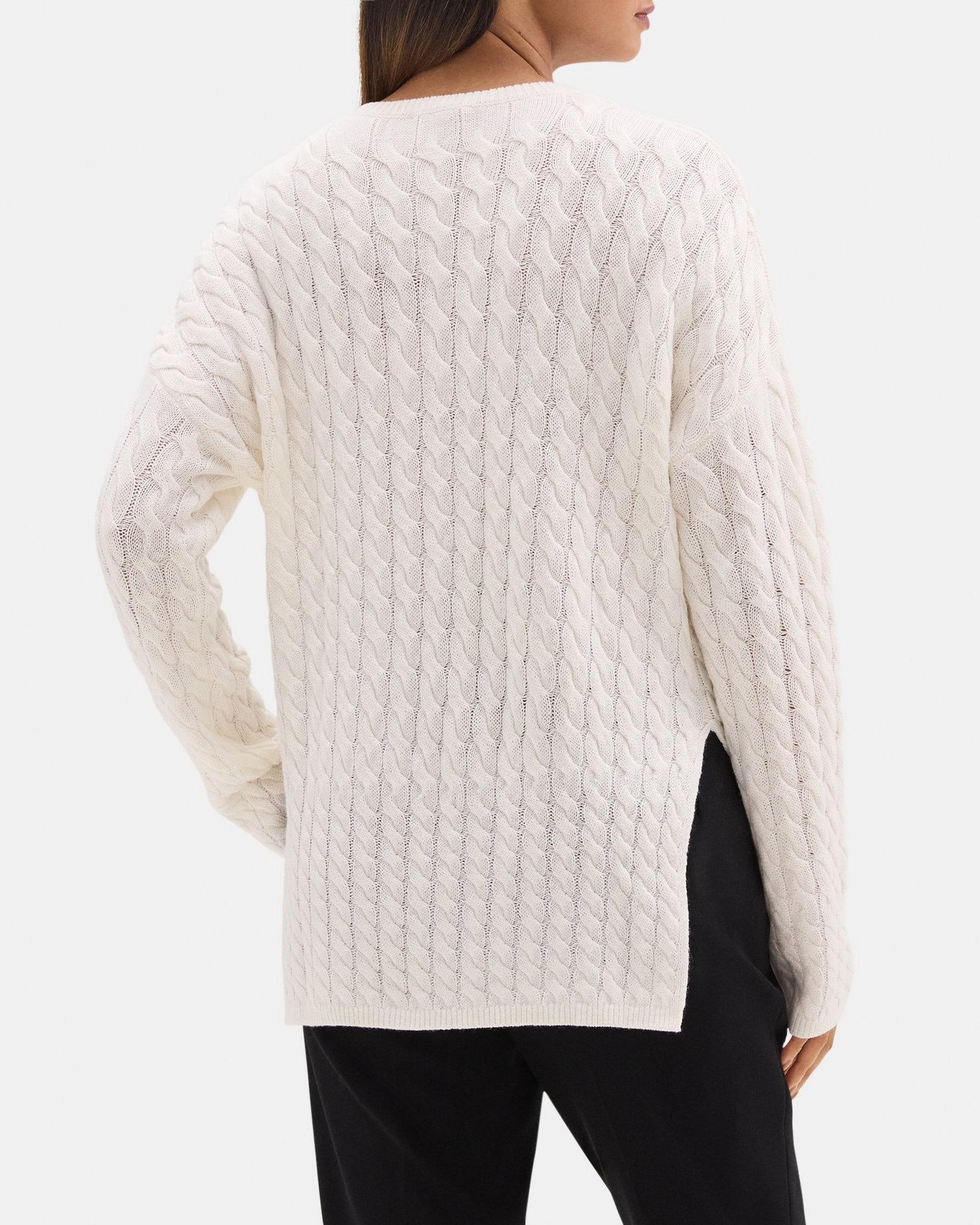 Cable Knit Sweater in Wool-Cashmere Blend Product Image