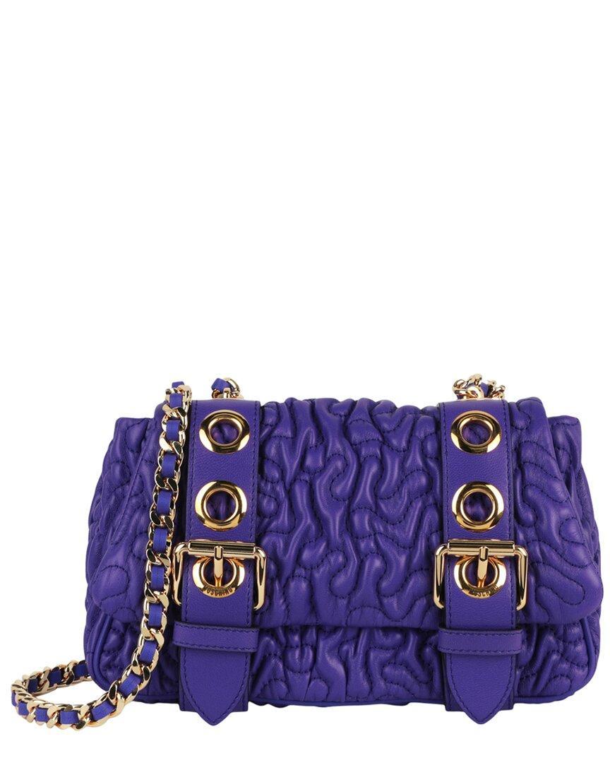 MOSCHINO Destroyed Chain Quilted Crossbody Bag Woman Cross-body Bag Purple Size - Polyolefin Product Image