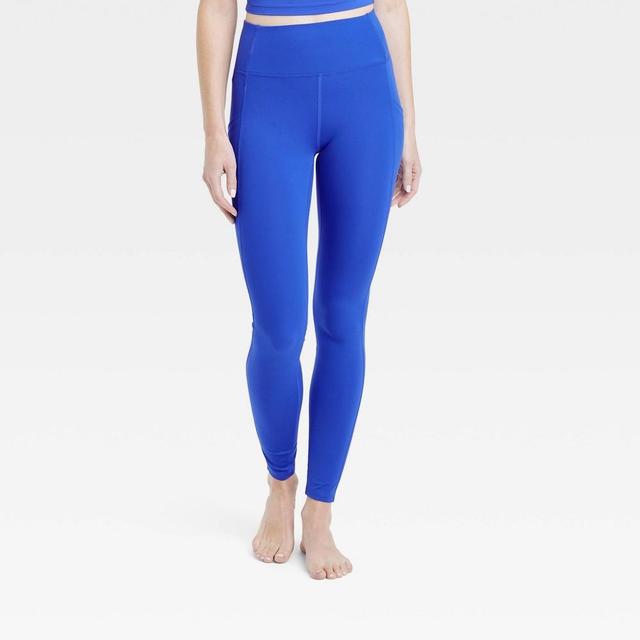 Womens Brushed Sculpt High-Rise Pocketed Leggings - All In Motion Dark Blue M Product Image