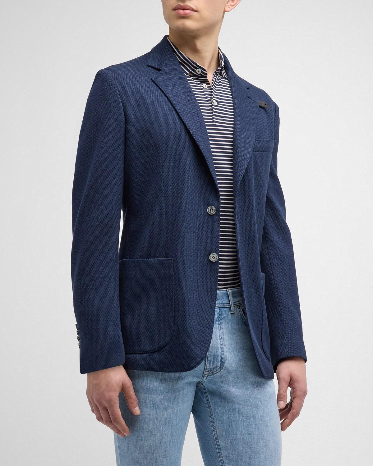 Mens Pique Knit Two-Button Blazer product image