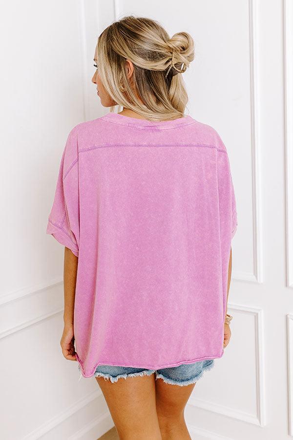 Effortless Vibes Mineral Wash Oversized Tee in Violet Product Image