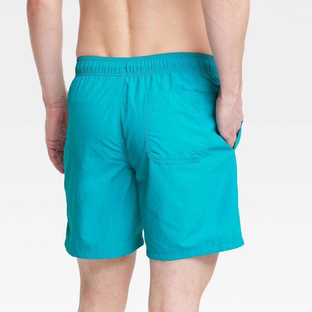 Men's 7" Swim Shorts - Goodfellow & Co™ Aqua Blue M Product Image