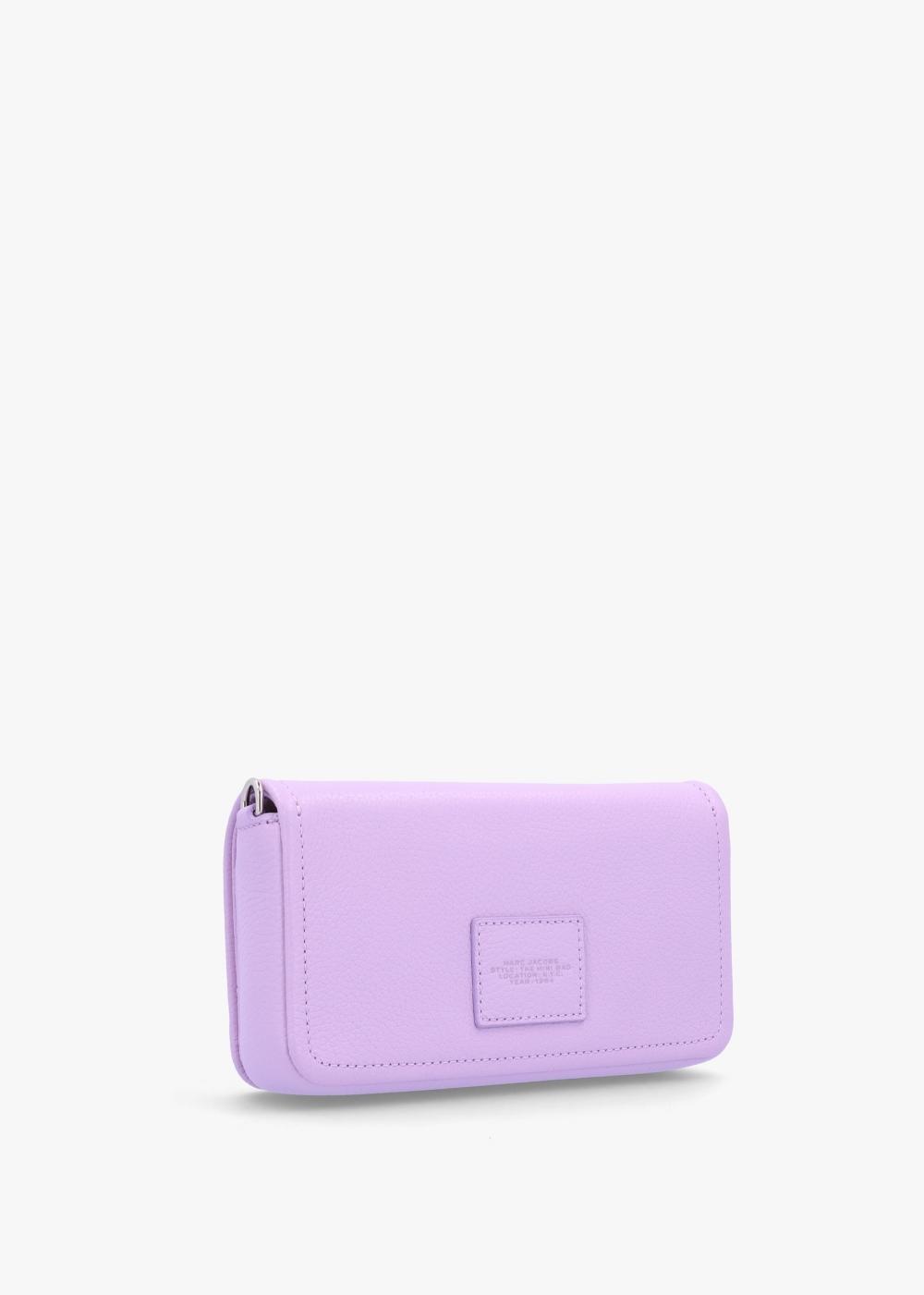 MARC JACOBS The Leather Mini Wisteria Cross-body Bag In Purple Leather Product Image