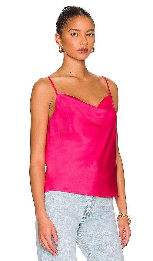 superdown Jorden Satin Top in Fuchsia. Product Image