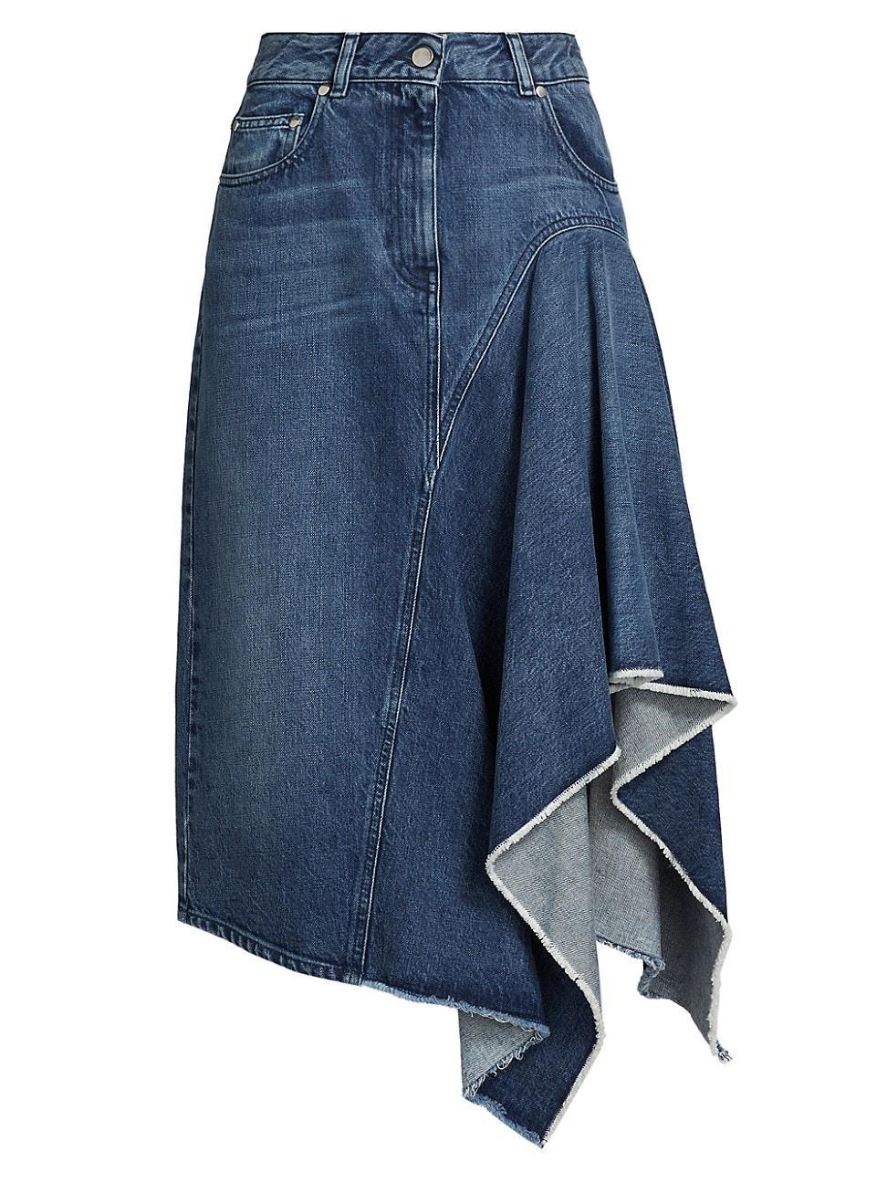 Womens Denim Cascade Skirt Product Image