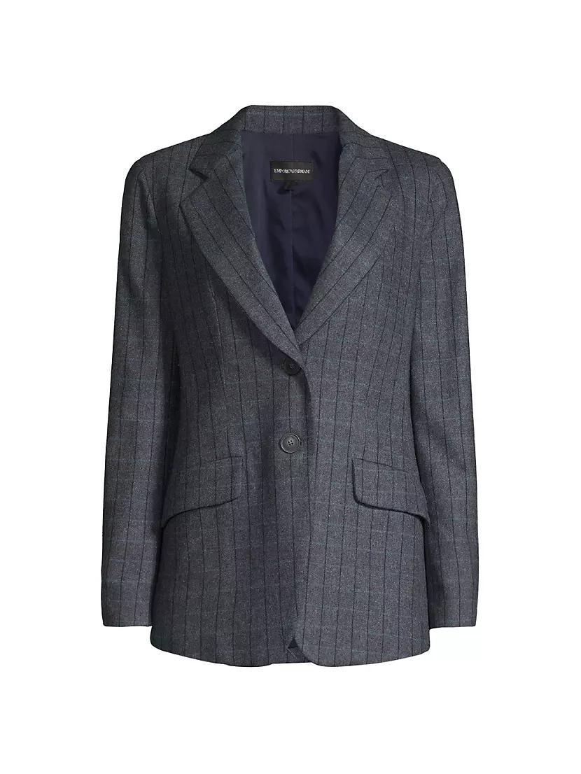 Lightweight Wool Check Blazer Product Image