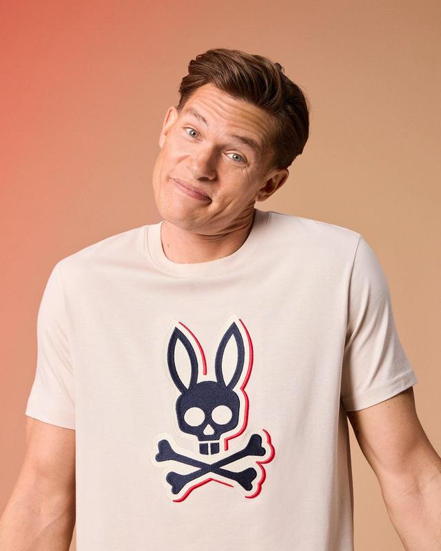 Psycho Bunny Mens Kayden Graphic Tee 104 NATURAL LINEN Product Image