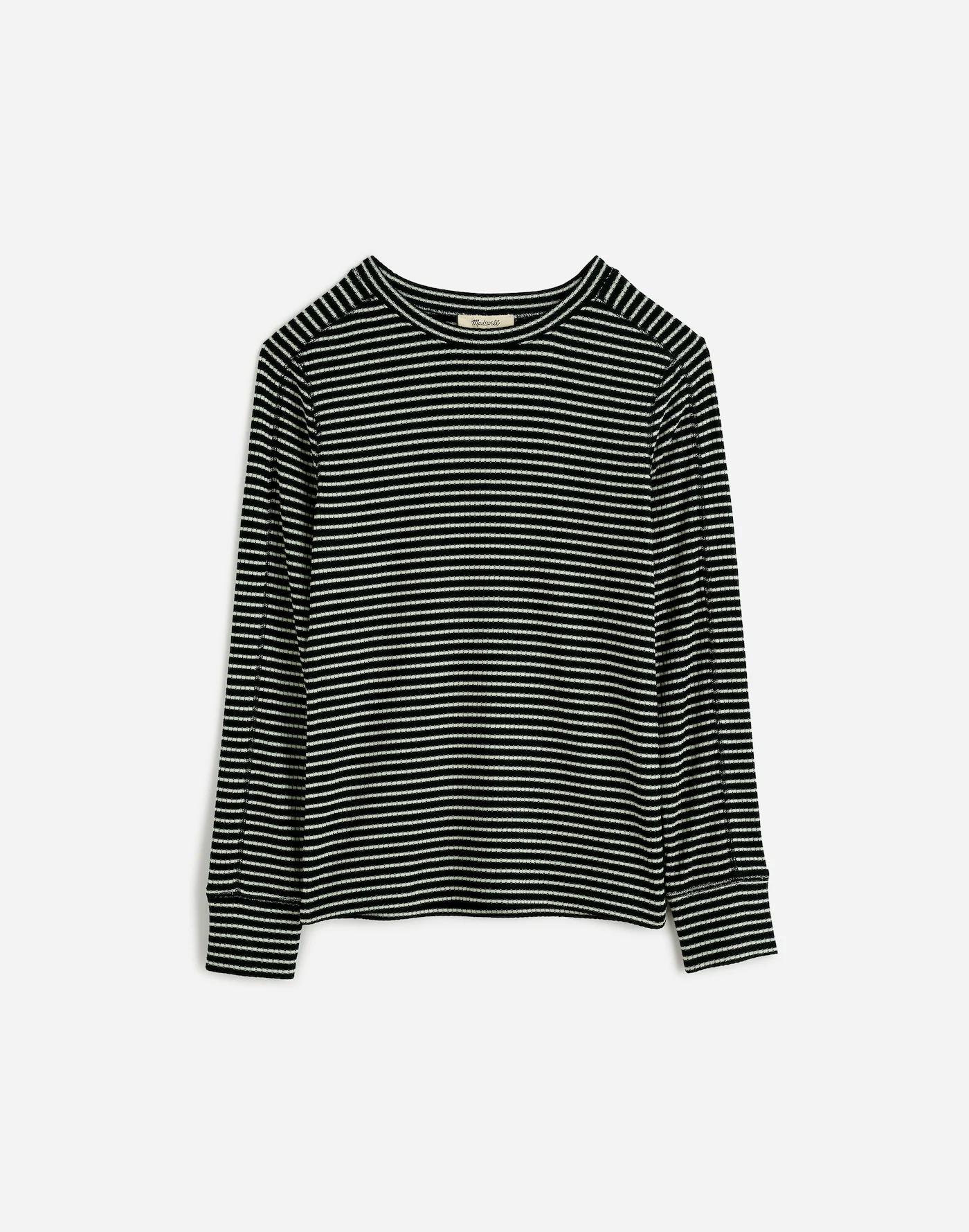 Ribbed Crewneck Long-Sleeve Tee Product Image