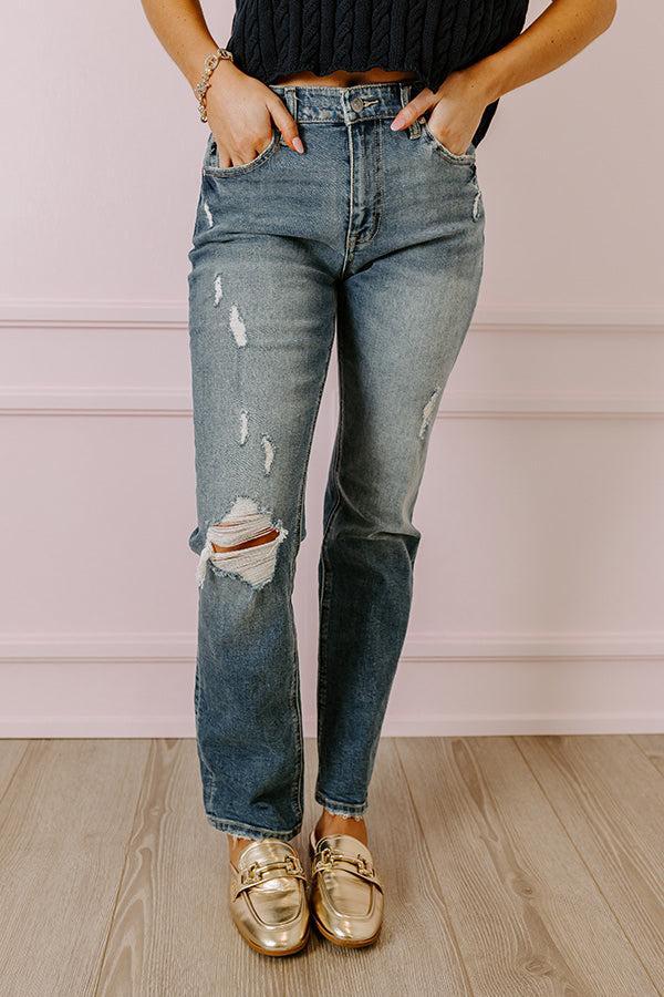 KanCan Reese High Waist Distressed Straight Leg Jean Product Image