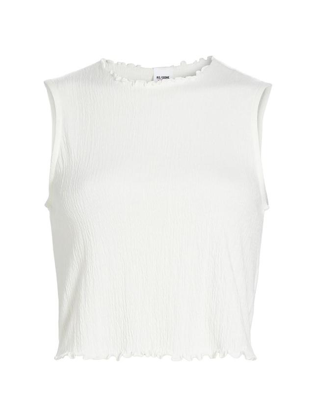 Womens Crinkle Crewneck Crop Tank Product Image