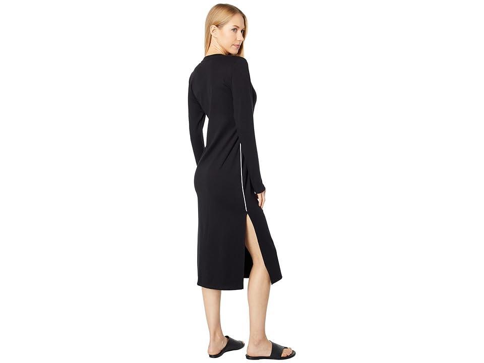 SUNDRY Long Sleeve Midi Dress with Piping Women's Clothing Product Image