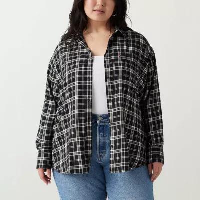 Levi's Plus Womens Long Sleeve Flannel Shirt Product Image